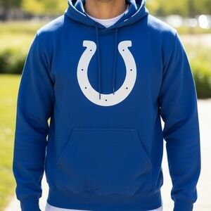 NFL Indianapolis Colts Royal Blue Horseshoe Logo Hoodie Men's S